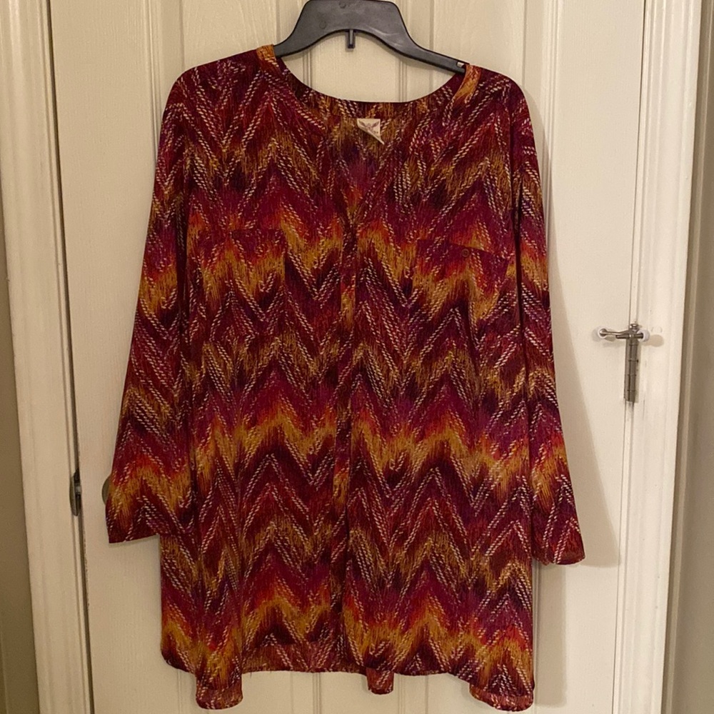 faded glory chevron button up